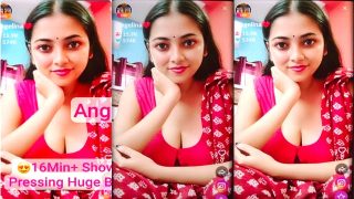 Model Anjali Aka Angelina Pressing Nude Boobs Tango Premium Live
