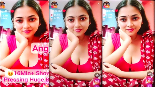 Model Anjali Aka Angelina Pressing Nude Boobs Tango Premium Live