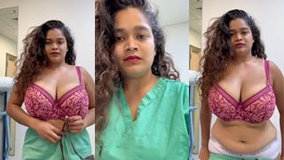 Indian Tanker Nurse – Strip Teasing Big Boobs Show