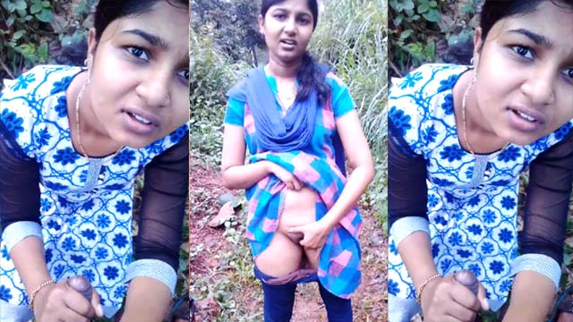 Hot Desi Cute Girl Outdoor Rubbing Her Pussy Sucking Dick