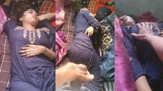 Desi Sleeping Sister Boobs Pressed By Brother – While Jerking His Cock Clips