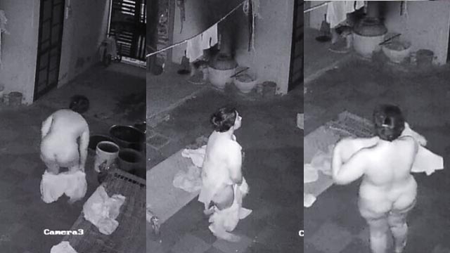 Horny Punjabi Milf Undress Bathing On Midnight CCTV Cam